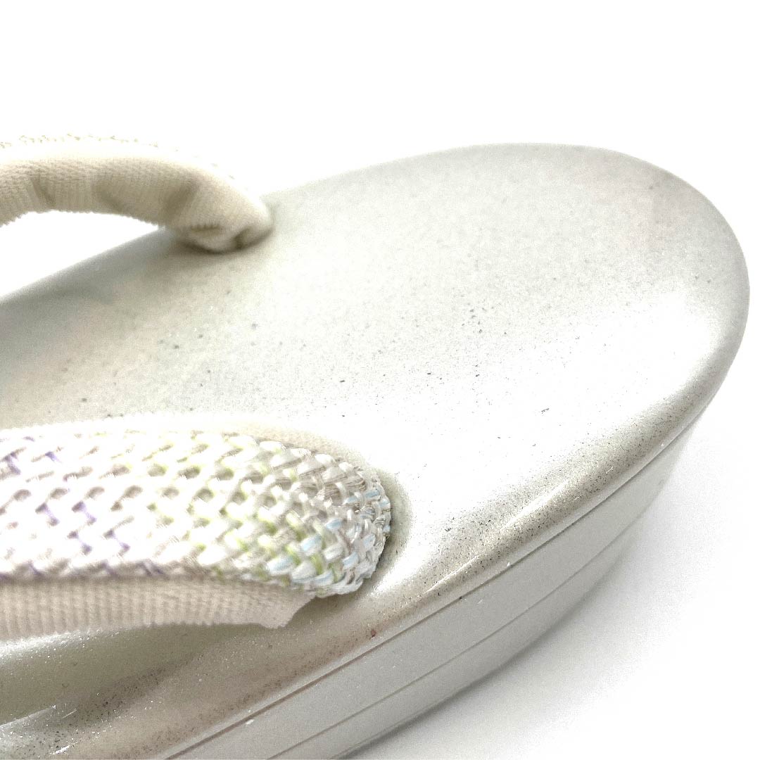 (New old stock) Sandals, synthetic leather, braided obi, double core, formal, length 23.5cm, M size, silver, NEW rank, 1122001191222