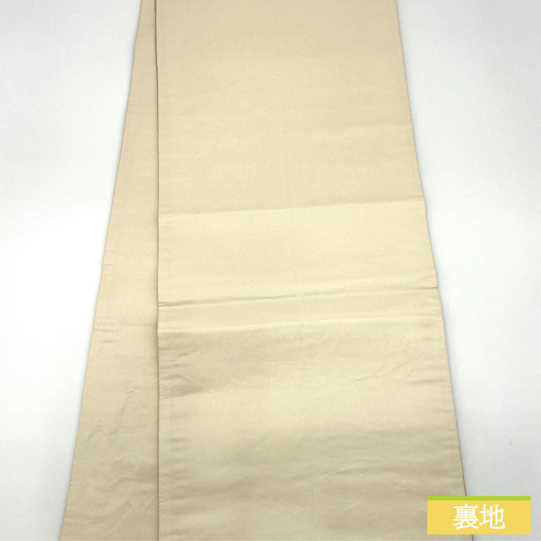 袋帯 正絹 Aランク 西陣織 扇面 花模様 留袖用  帯丈430cm 六通 フォーマル 金系 1123016493321