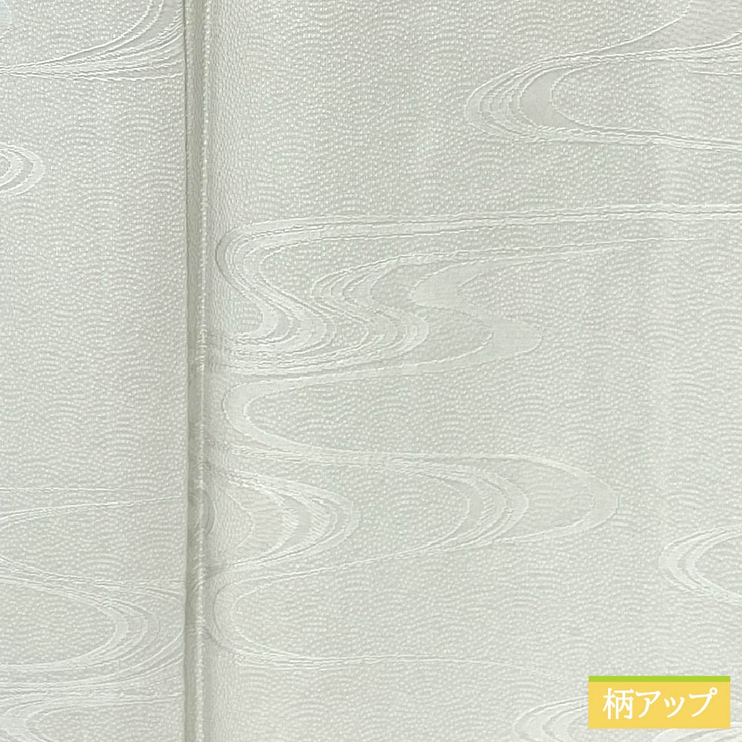 色無地 正絹 Sランク 身丈166cm 裄丈68cm 卯の花色（うのはないろ） 紋意匠 流水 一つ紋 袷 グレー系 1114002892522