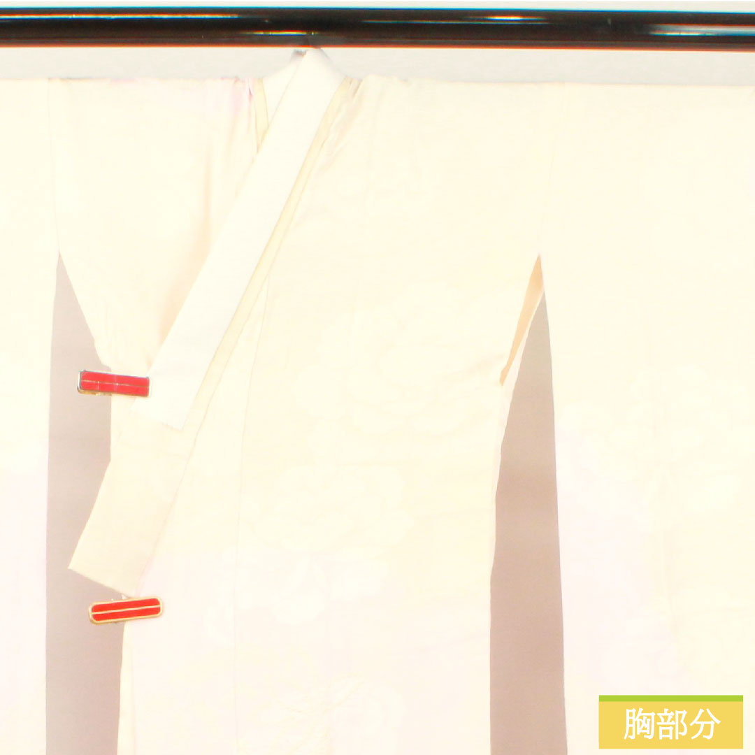 長襦袢 正絹 身丈125cm 裄丈65cm 袷 淡紅色（たんこうしょく） ボカシ染 振袖用 部分絞り Bランク ピンク系 1129000714313