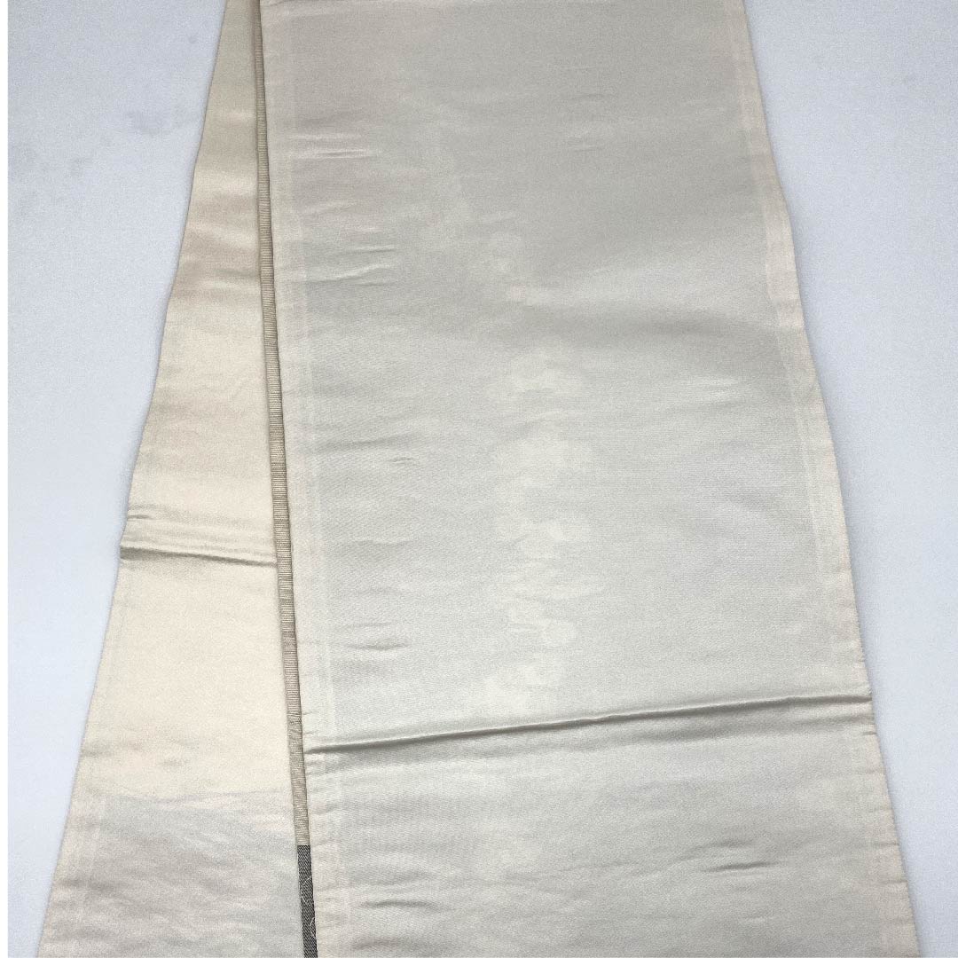 袋帯 水銀色（すいぎんいろ） 加納幸 幾何学模様 帯丈434cm 正絹 Sランク 六通 セミフォーマル グレー系 1123008582322