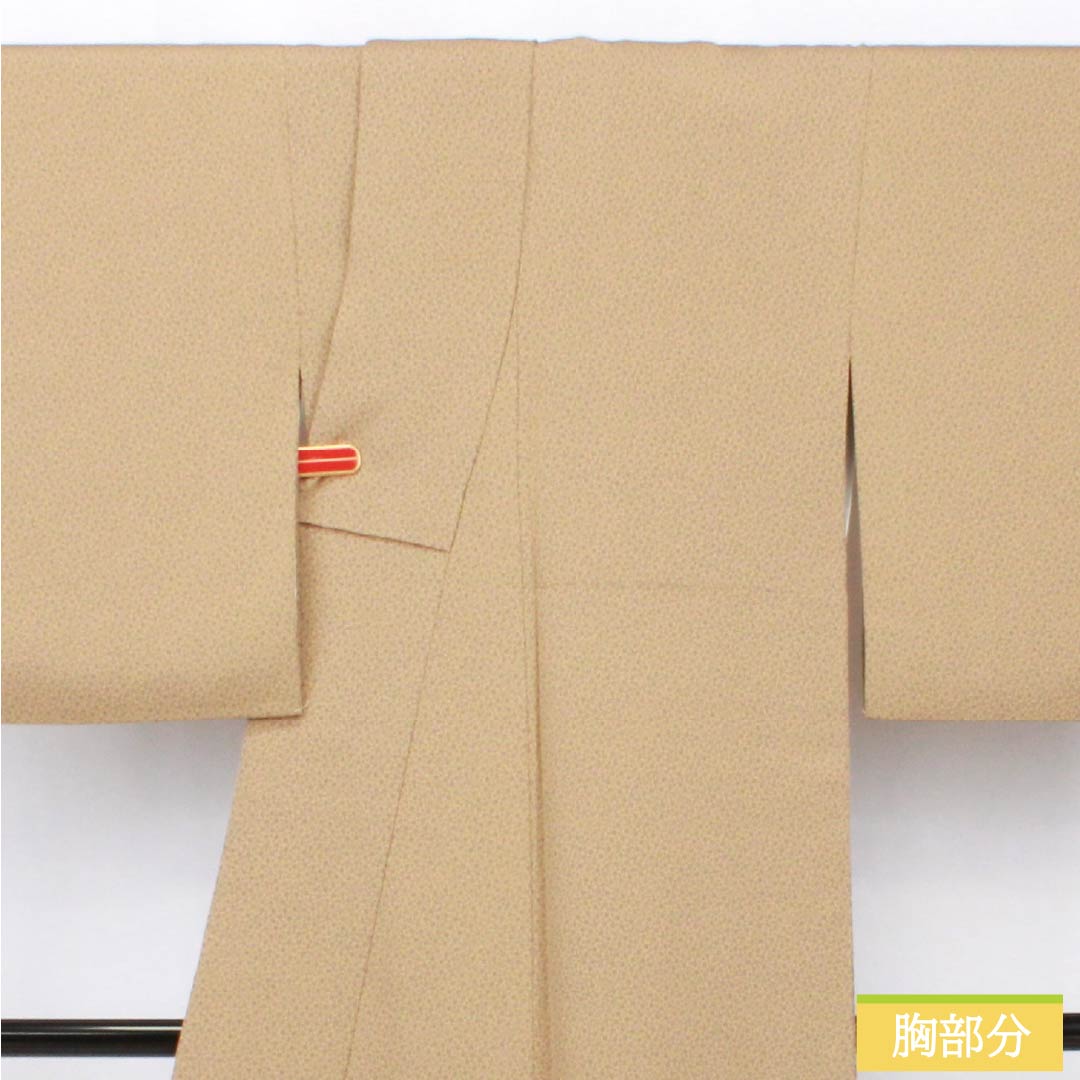 小紋 正絹 Aランク 身丈155.5cm 裄丈66cm 袷 胡桃色（くるみいろ） 小梅 型染 ベージュ系 1115006723325