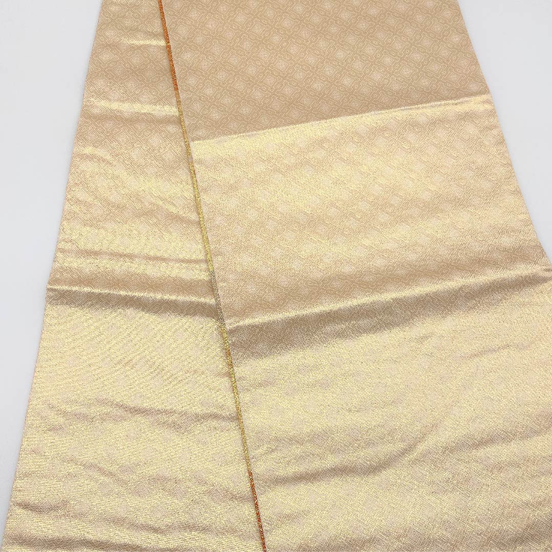 袋帯 金色 吉祥文様 帯丈442cm 正絹 Aランク 六通 フォーマル 金系 1123005443321