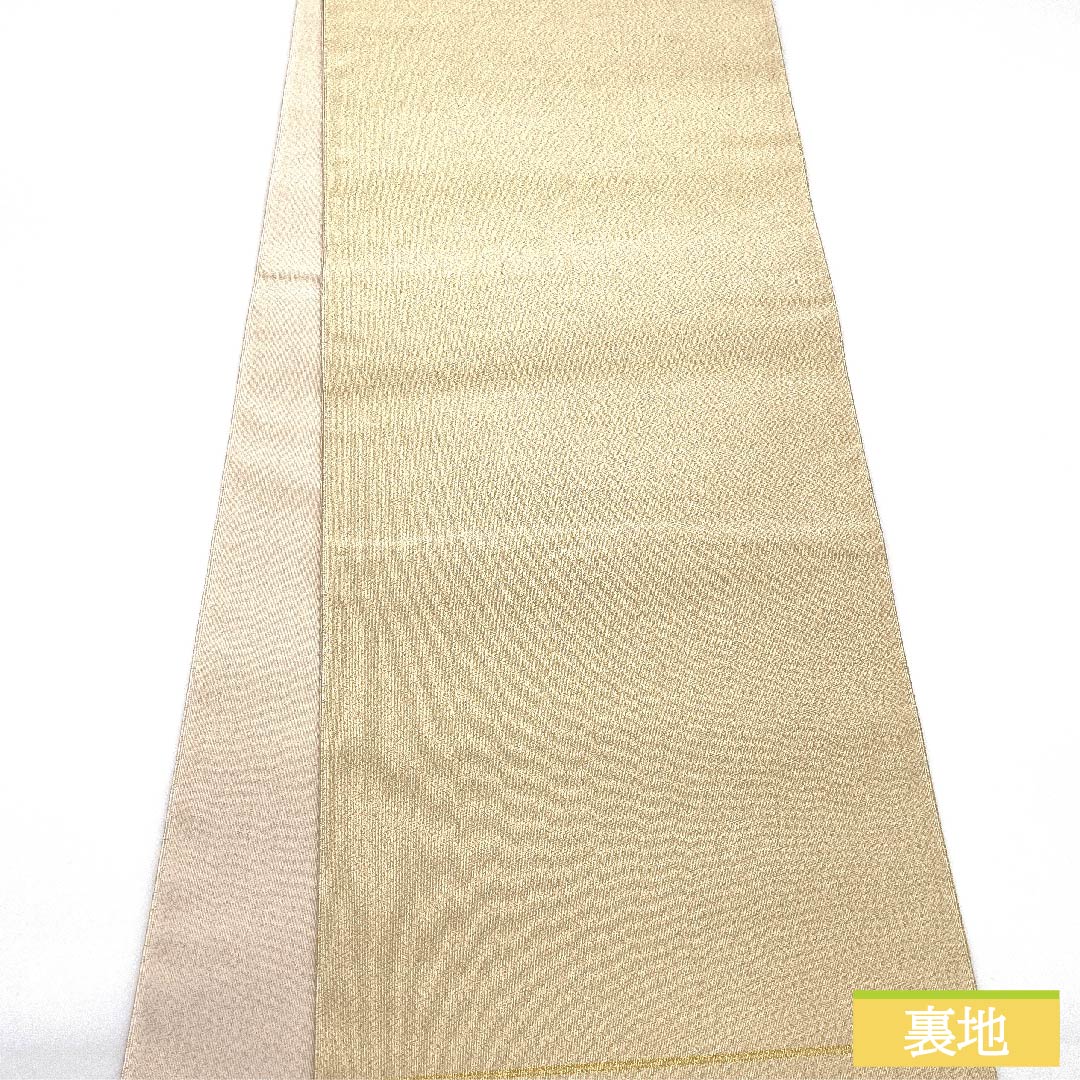 袋帯 正絹 薄肉色（うすにくいろ） 雲取り 帯丈366cm Bランク ポイント柄 フォーマル クリーム系 1123011744315