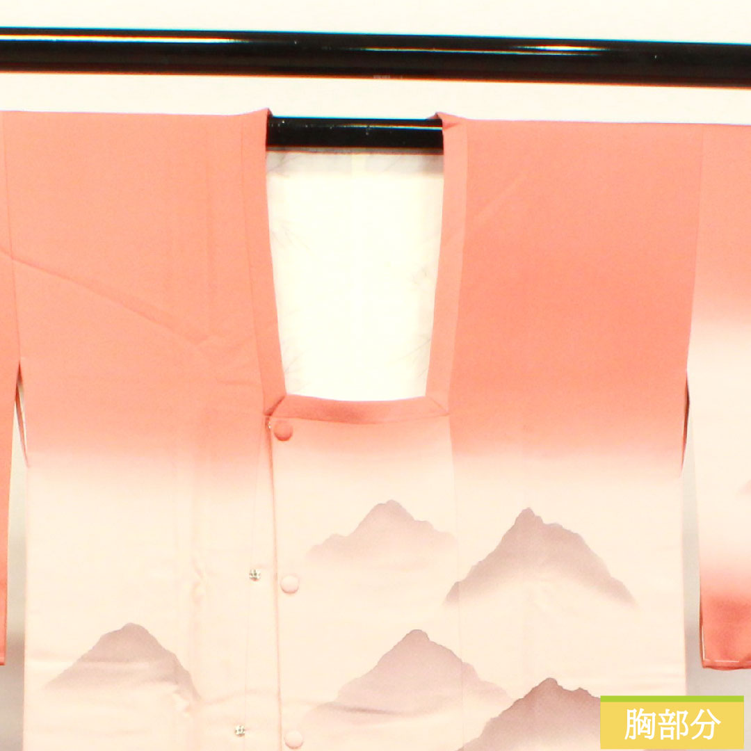 道行コート 正絹 身丈83cm 裄丈64cm 陶塑色（とうそいろ） 遠山模様 しつけ糸付き 未使用品 Sランク 袷 茶系 1117000902914