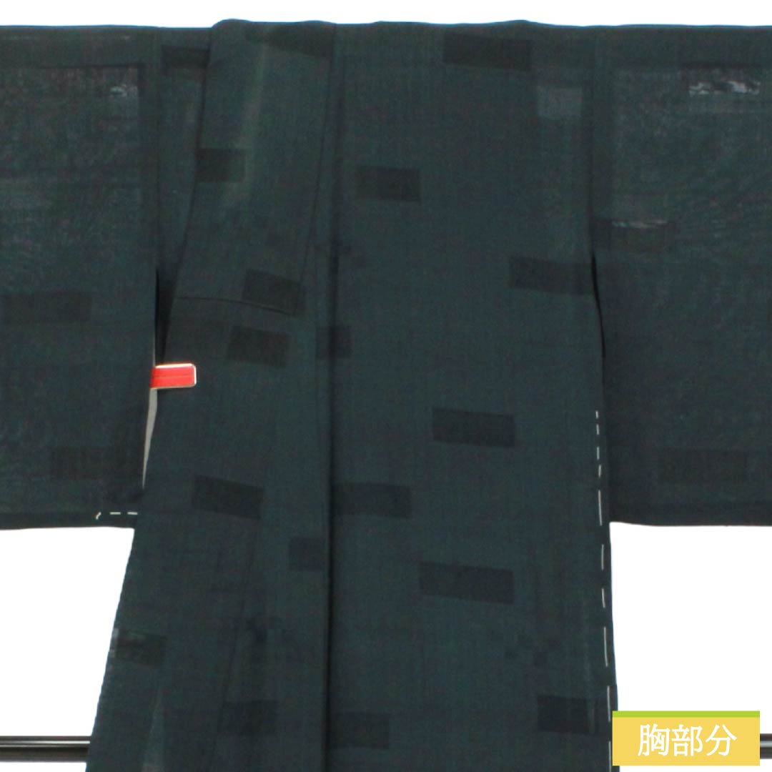夏物 正絹 色無地 Bランク 身丈161cm 裄丈65.5cm 紬地 紋紗 紗 黒系 1132003824410
