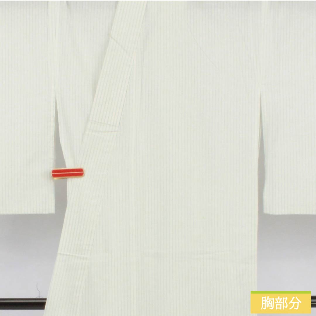Cotton Yukata, Length 162cm, Sleeve Length 70cm, A Rank, Single Layer, White, Unohanairo (Unohana Flower) Stripes, 1118006683411