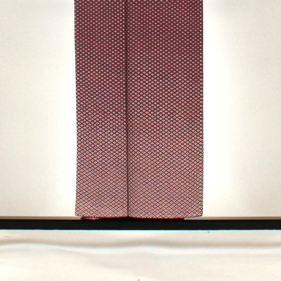 小紋 身丈155cm 裄丈64cm 袷  四つ菱  正絹 Sランク 紫系 1115001522320