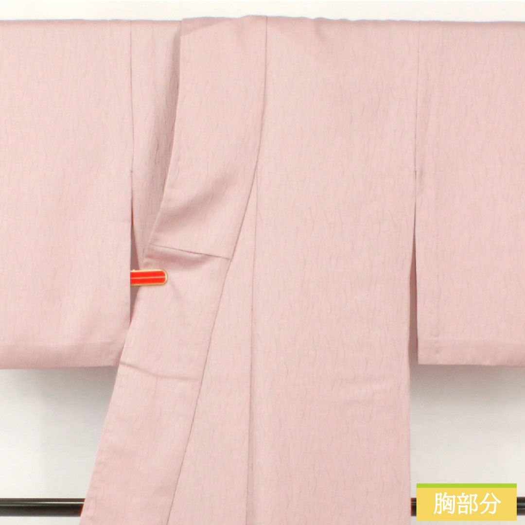 色無地 正絹 身丈159cm 裄丈63cm 葡萄色（えびいろ） 一つ紋 単衣 Sランク 紫系 1114001742320