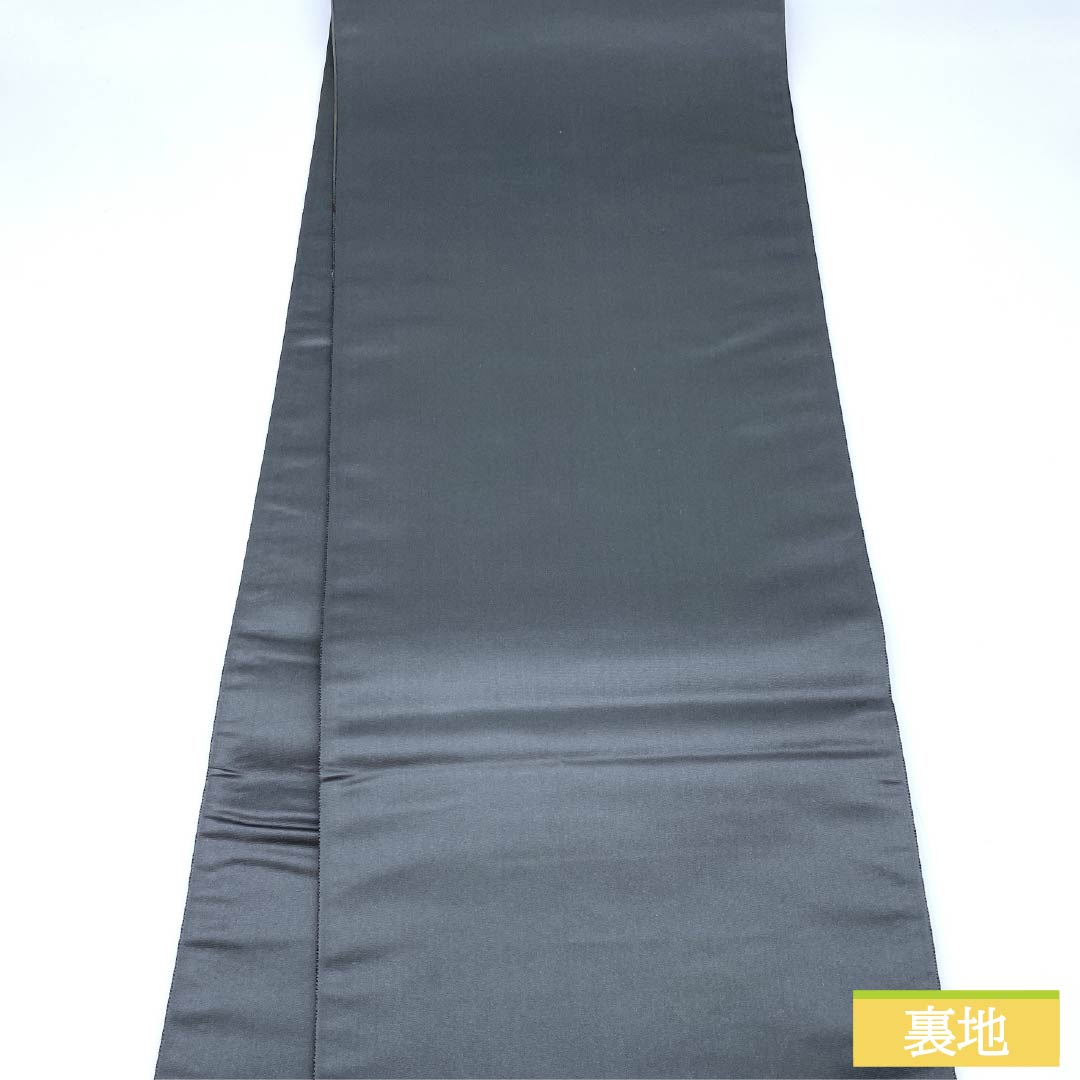 袋帯 正絹 千種鼠色（ちぐさねずいろ） 抽象模様 帯丈450cm Sランク 六通 カジュアル 緑系 1123012802419