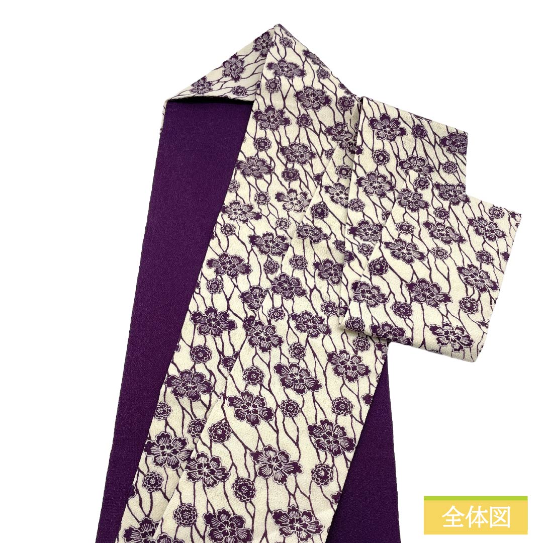 名古屋帯 正絹 Aランク 名古屋仕立て 乳白色（にゅうはくしょく） 染め帯 型染 花柄 帯丈358cm 全通 カジュアル クリーム系 1124014543315