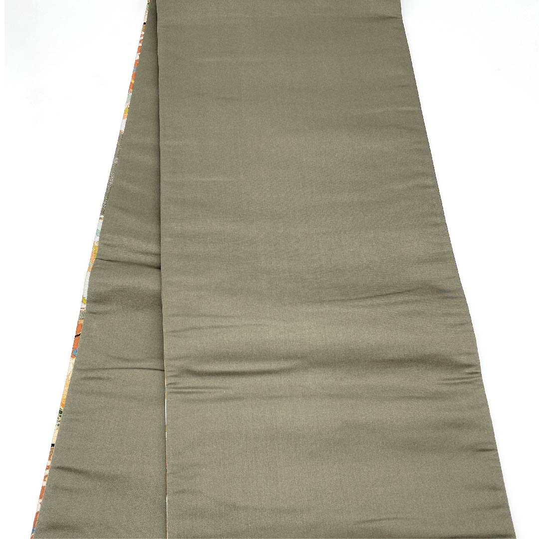 袋帯 白綾苑大庭 菊 桐 帯丈439cm 正絹 Sランク 六通 フォーマル グレー系 1123008592322