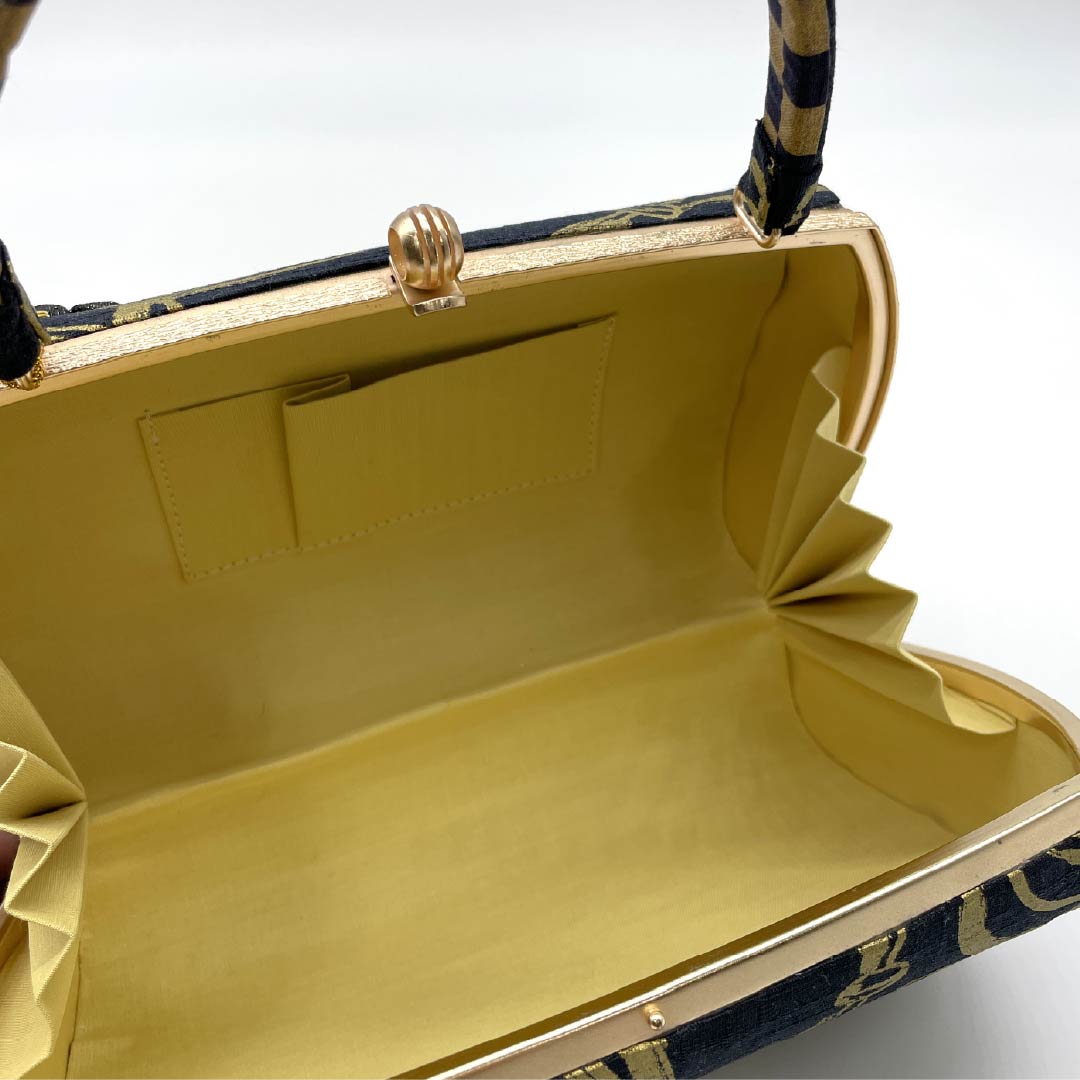 和装バッグ カジュアル NEWランク 黒色（くろいろ） 雷神 古典柄 ハンドメイド作家 黒系 113900065110