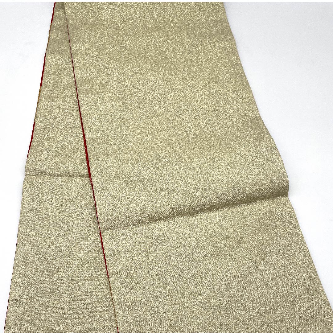 袋帯 金色 振袖用 市松 帯丈440cm 正絹 Sランク 六通 フォーマル 金系 1123006212321