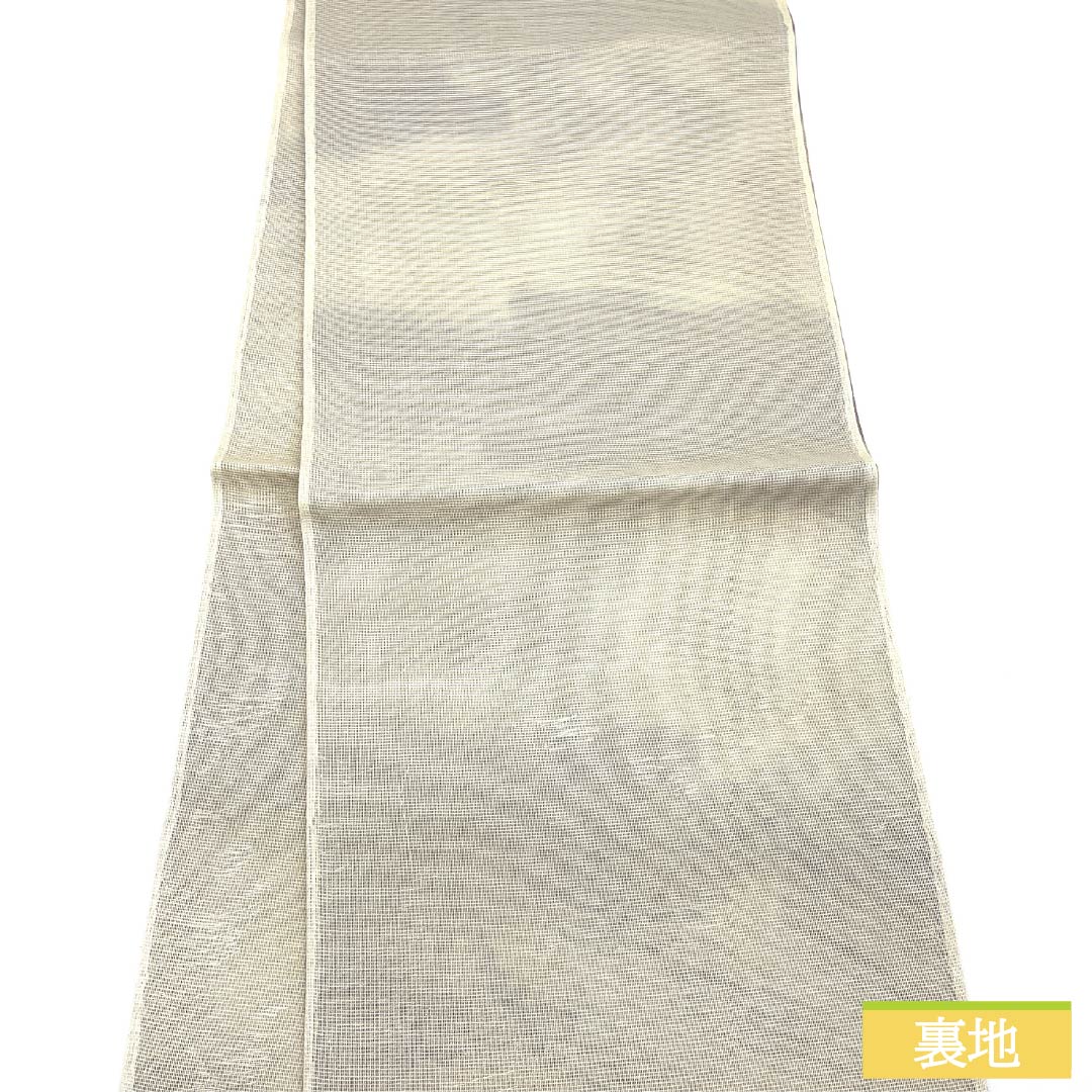 袋帯 正絹 Aランク 引箔 夏帯 ススキ 霞 帯丈412cm 六通 セミフォーマル グラデーション系 1123015083399