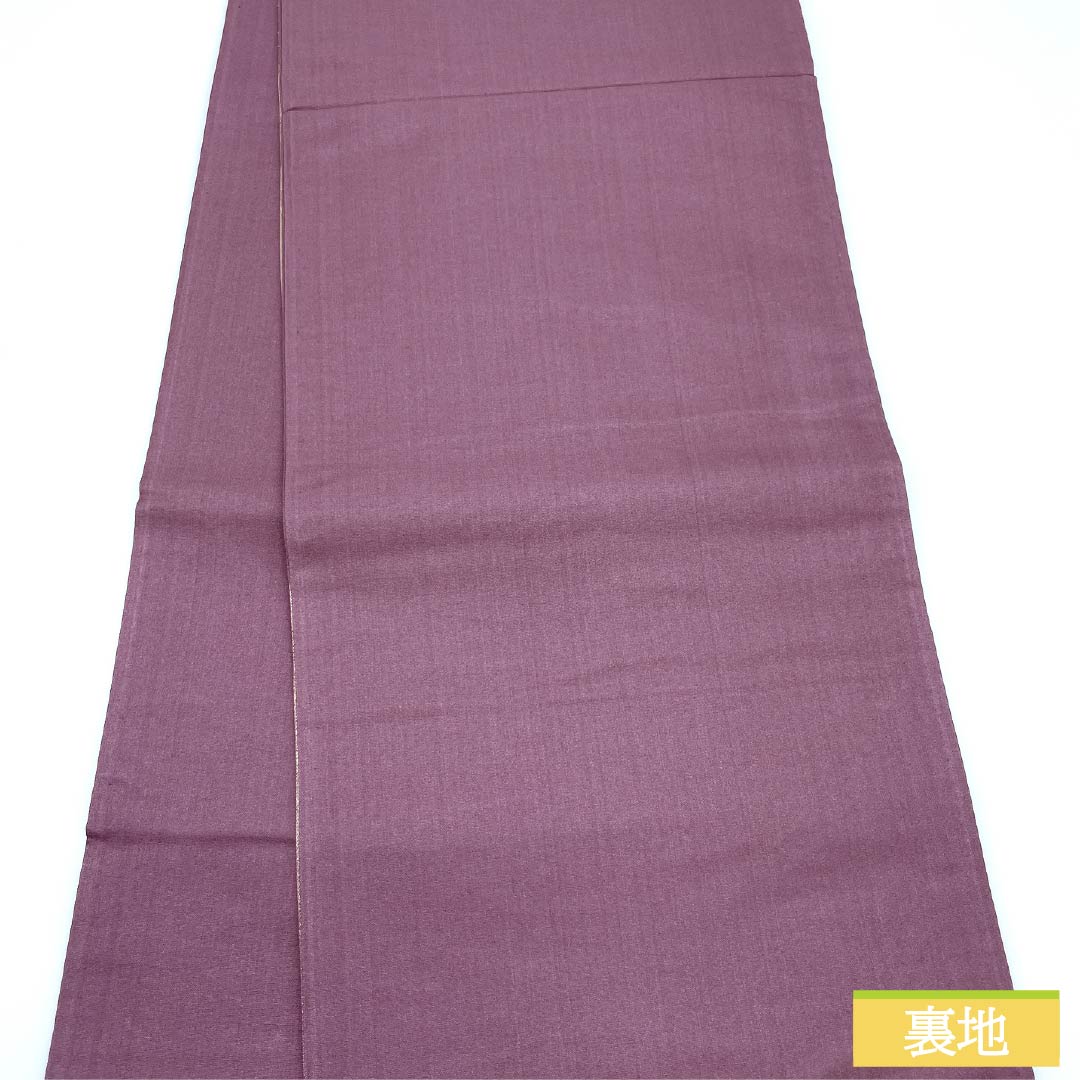 袋帯 正絹 牡丹鼠色（ぼたんねずいろ） 欧風文様 帯丈428cm Bランク 六通 セミフォーマル 金系 1123012314321