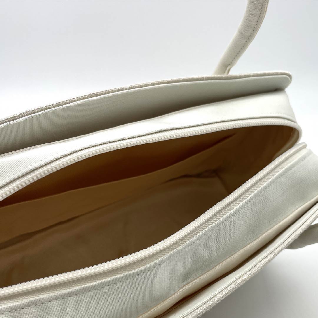 (新品未使用)和装バッグ 利休バッグ ベージュ系 リサイクル着物】（新古品）和装バッグ カジュアル NEWランク 紬