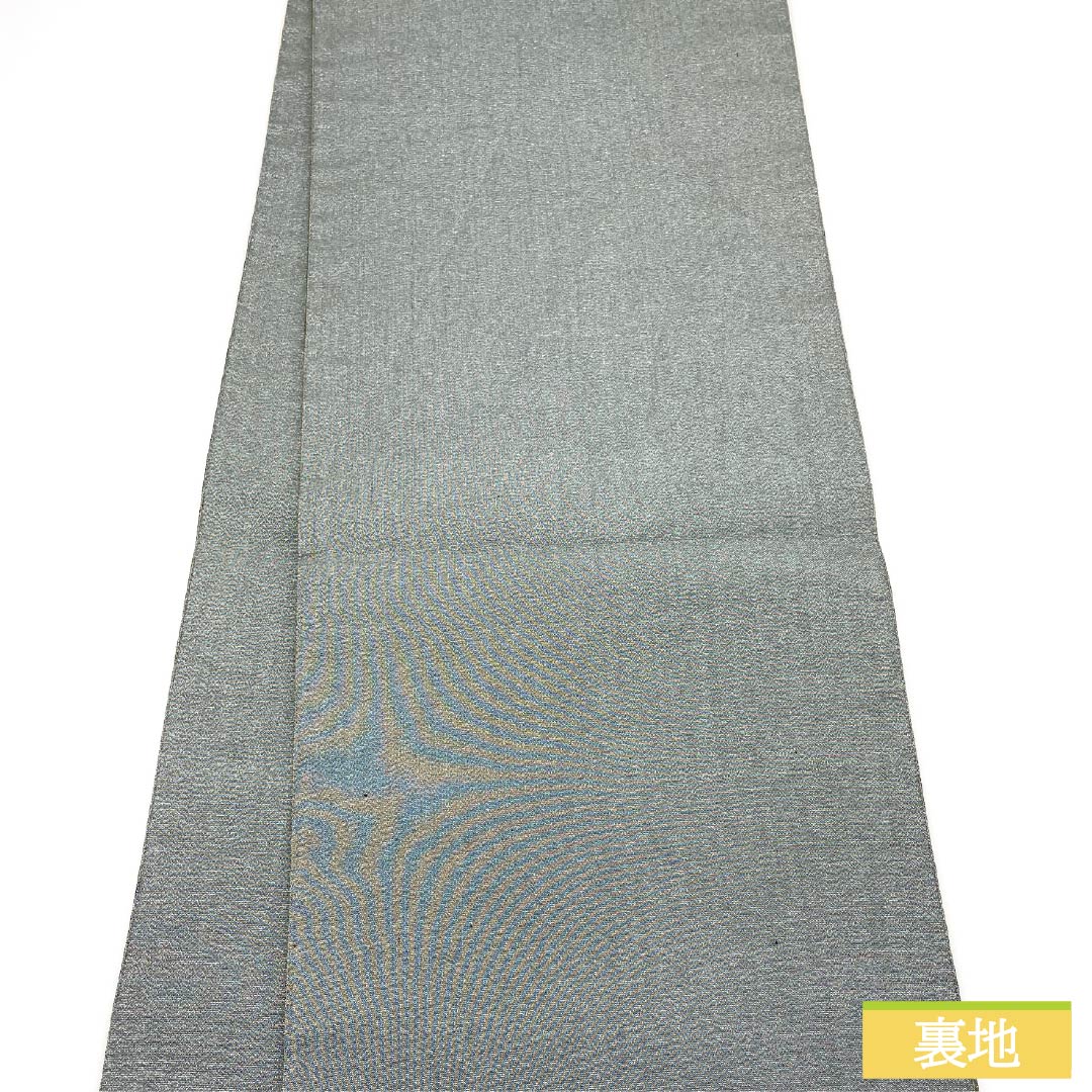 袋帯 正絹 老緑色（おいみどりいろ） 留袖用 作家物 辻ヶ花 帯丈440cm Sランク ポイント柄 フォーマル 緑系 1123014052319