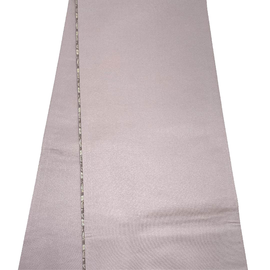 袋帯 浅滅紫色（あさきけしむらさきいろ） 鼎工房 鳥 花 長尺 帯丈470cm 正絹 Sランク 全通 セミフォーマル 紫系 1123009342420