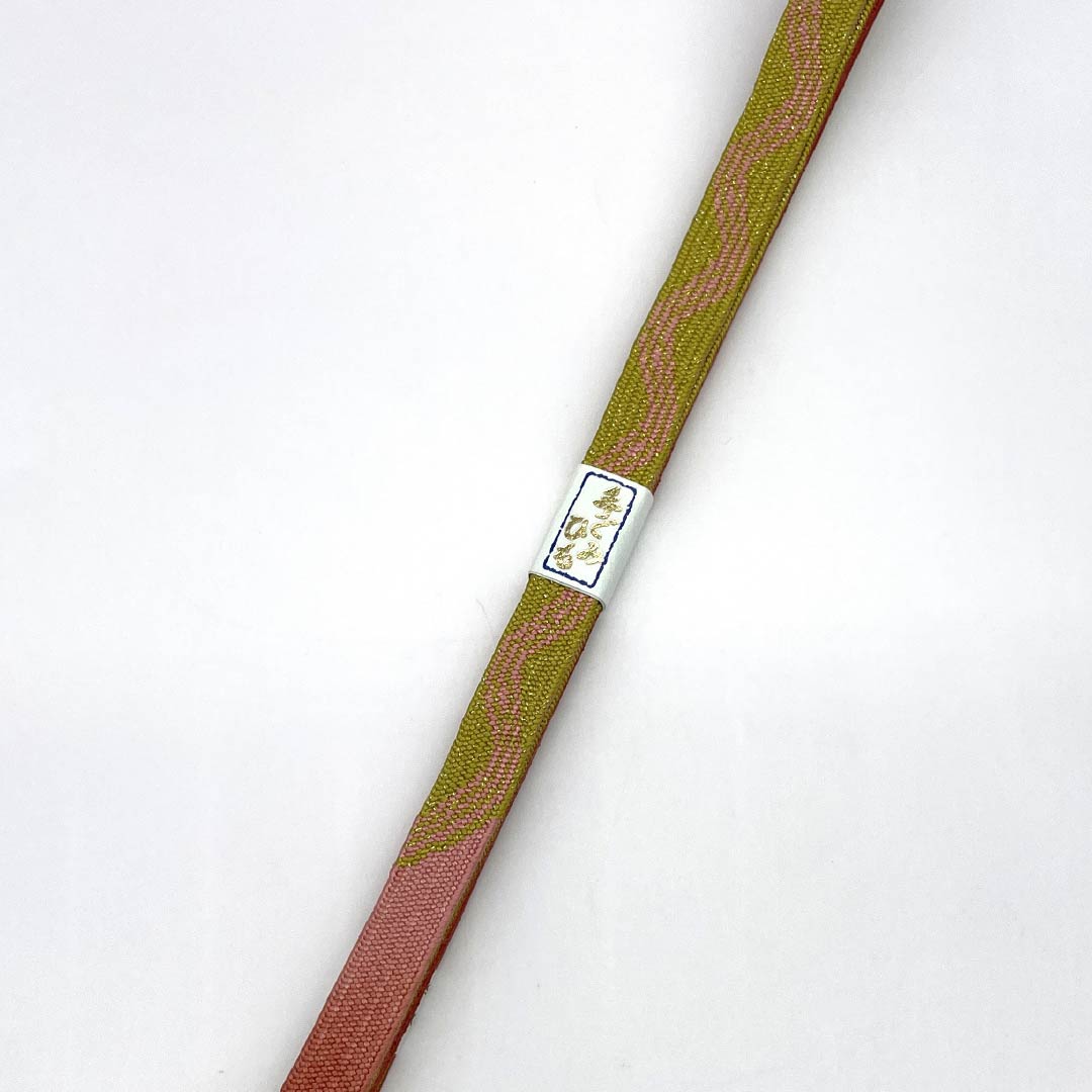 （新古品） 帯締め・帯揚げセット 正絹 Sランク 東雲色（しののめいろ） 部分絞り 長さ約160cm 幅約1.5cm セミフォーマル ピンク系 1141000122313