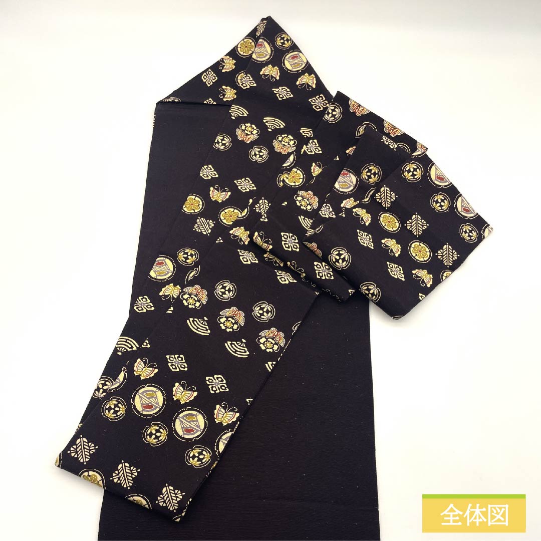 リサイクル着物】名古屋帯 正絹 Sランク 臙脂墨色（えんじずみ