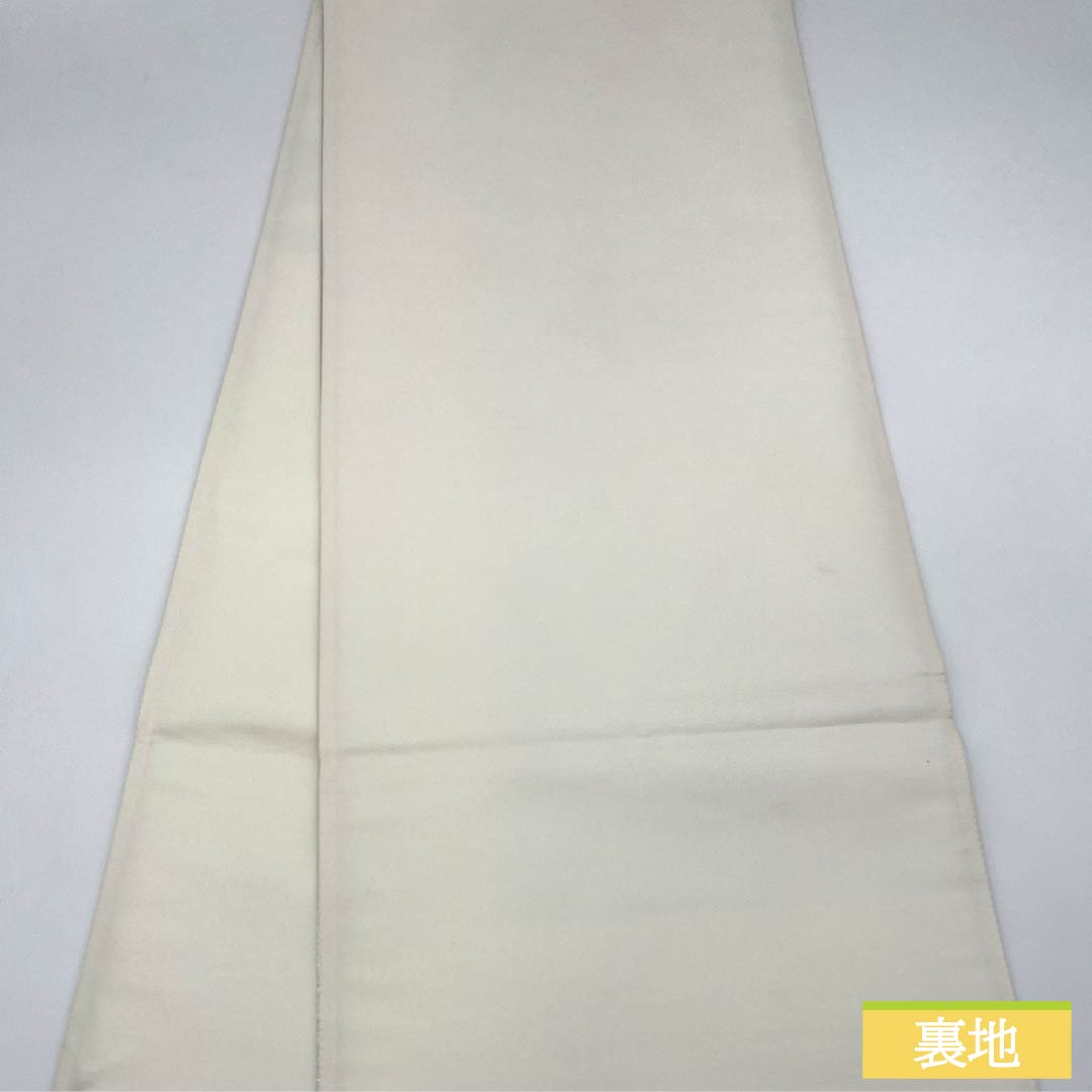 Fukuro Obi, pure silk, silver (gin-iro), artist's work, spring orchid, landscape pattern, obi length 470cm, A rank, point pattern, casual, silver 1123012553422