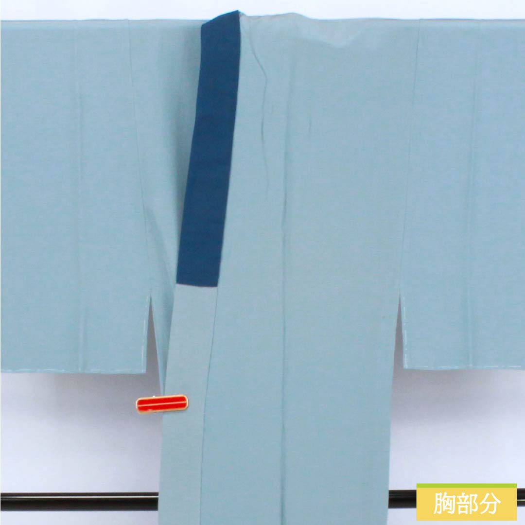 男物長襦袢 正絹 Aランク 身丈137cm 裄丈64.5cm 朧花色（おぼろはないろ） 風景画 単衣 水色系 1140000763324