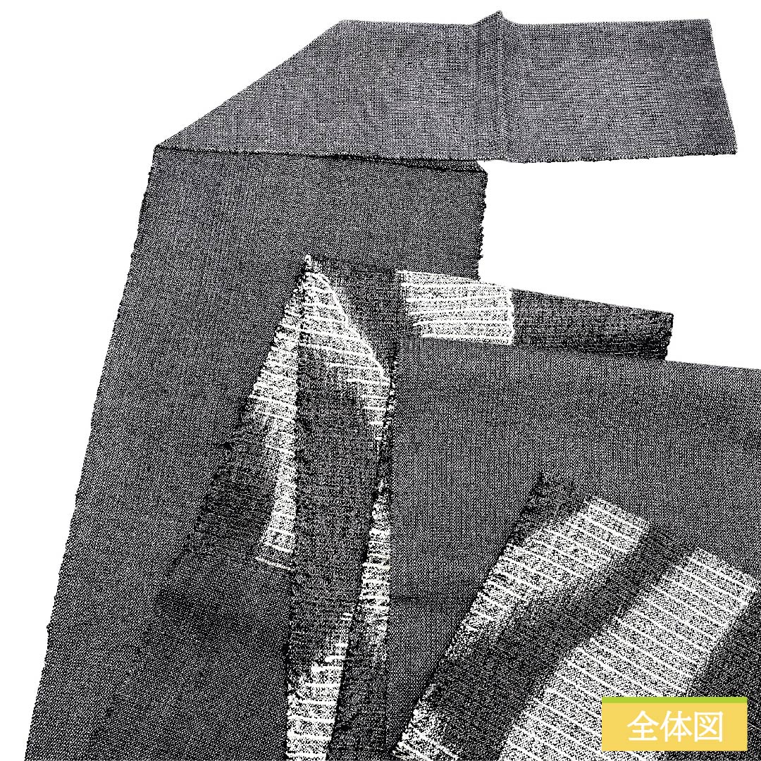 Nagoya obi, navy blue, monotone, swaying lines, long, obi length 377cm, pure silk, S rank, six-pass, casual, gray, 1124006192322, Matsuba style