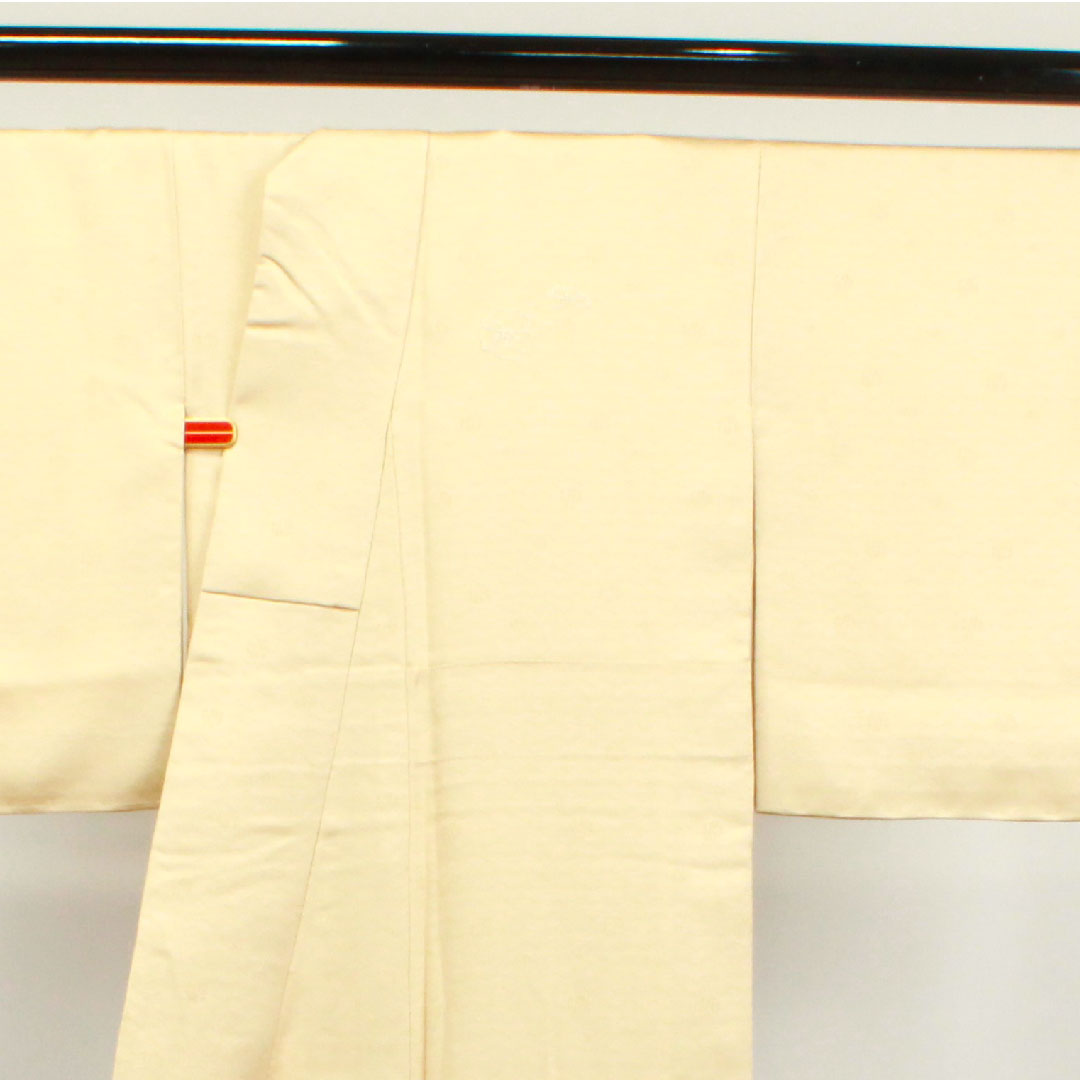 訪問着 正絹 袷 身丈160cm 裄丈64cm 薄卵色 相良刺繡 桜 しつけ糸付き 未使用品 Sランク クリーム系 1112003152415