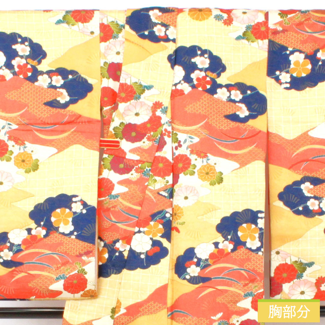 小紋 正絹 身丈153cm 裄丈62cm 袷 京友禅 吉祥文様 Aランク グラデーション系 1115004493299