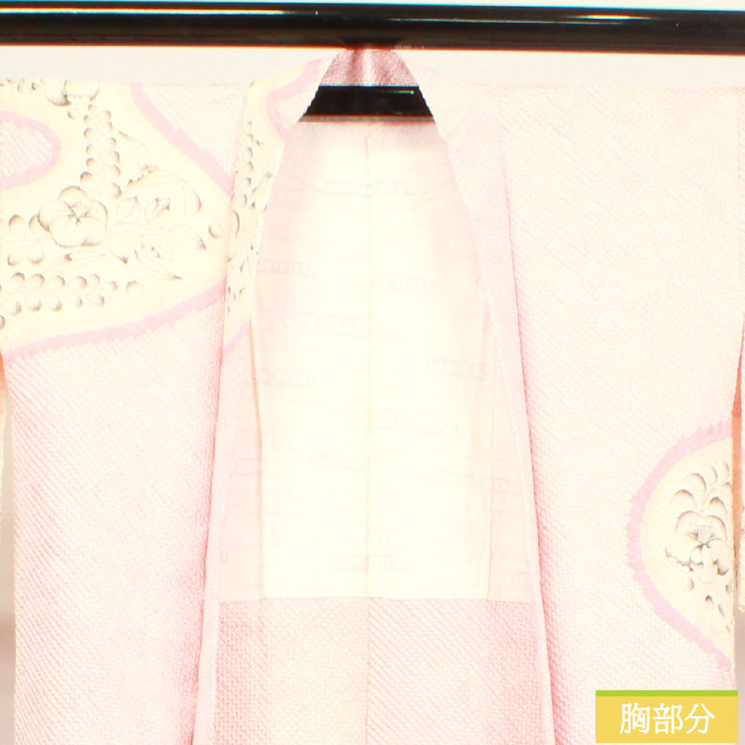 羽織 正絹 身丈80.5cm 裄丈64cm  桃色 総絞り 辻ヶ花 Aランク 袷 ピンク系 1117000703913