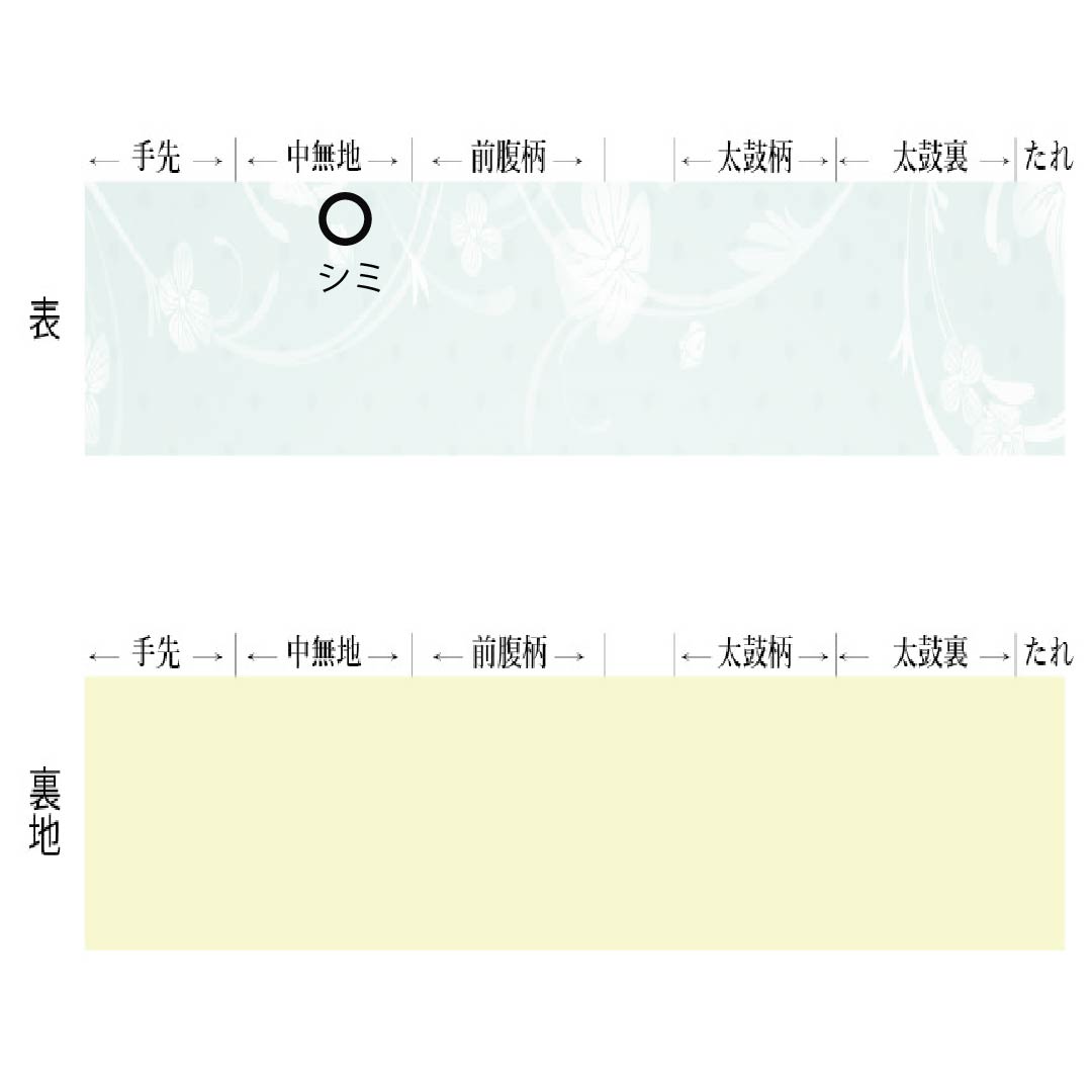 半幅帯 ポリエステル Aランク 黒色（くろいろ） 髪飾り 桜 広幅 帯丈397cm 黒系 1125005673310