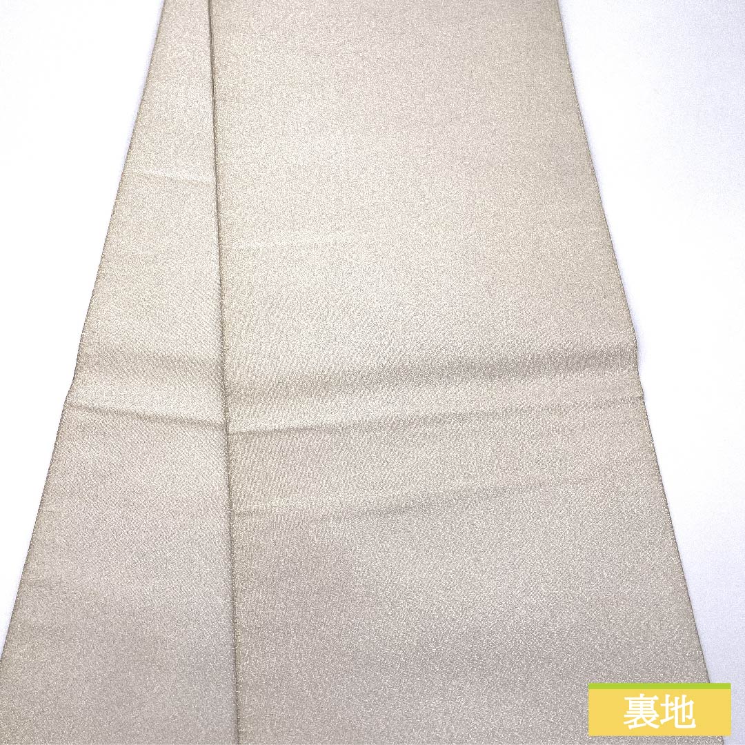 袋帯 正絹 灰白色色（かいはくしょくいろ） 松 帯丈440cm Sランク ポイント柄 フォーマル 銀系 1123011872322