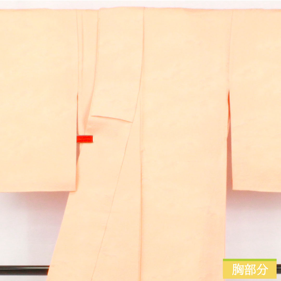 色無地 正絹 身丈157cm 裄丈65cm 綸子 一つ紋 下り藤 袷 Sランク ピンク系 1114001862313