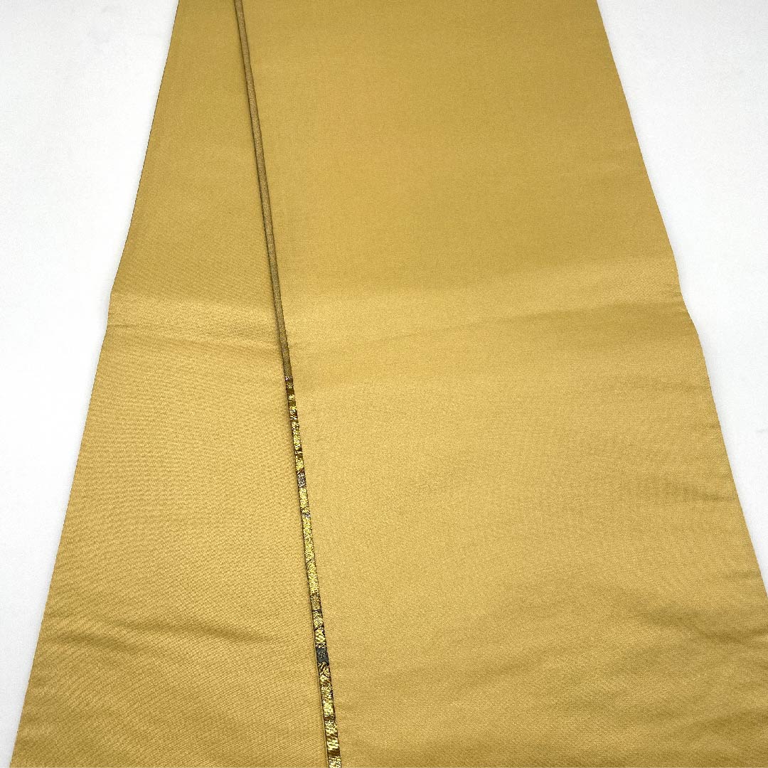 袋帯 金色 時代人物 時代風景 花模様 帯丈432cm 正絹 Aランク 六通 フォーマル 金系 1123006053321