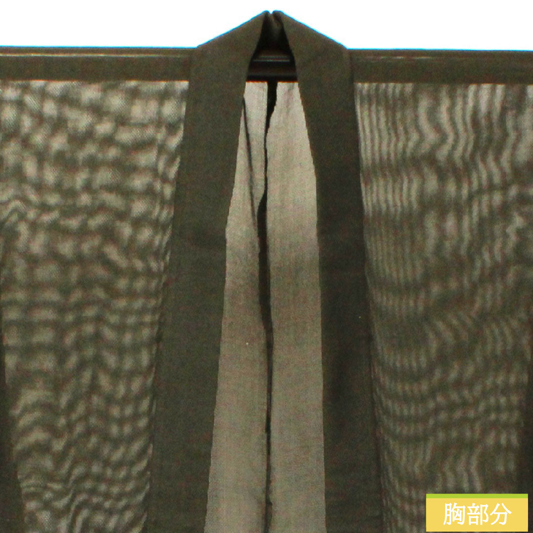 男物 正絹 Aランク 身丈104cm 裄丈67cm 黒橡色（くろつるばみいろ） 緑系 1119001563119