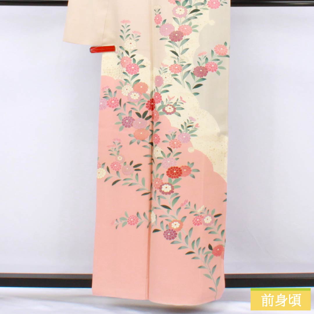 リサイクル着物】訪問着 正絹 Aランク 袷 身丈159.5cm 裄丈66cm 東雲色