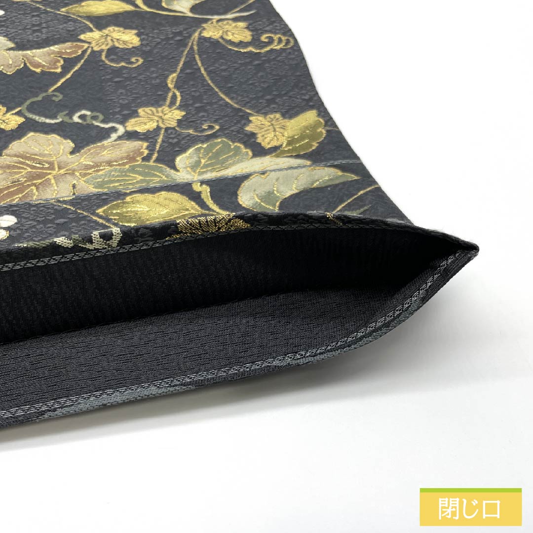 袋帯 正絹 紺鼠色（こんねずいろ） 西陣織 洛陽織物 葡萄 リバーシブル 帯丈472cm Sランク 六通 フォーマル グレー系 1123014412422