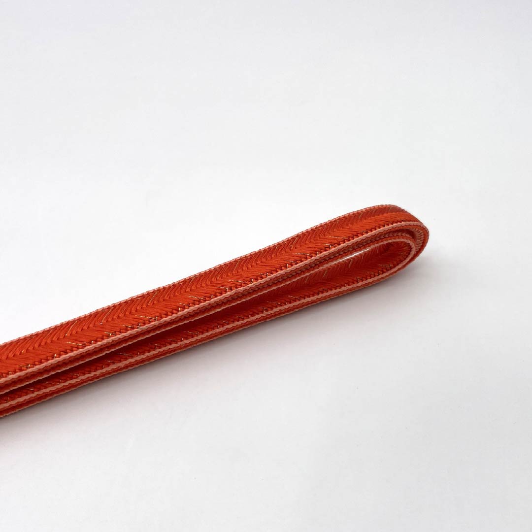 （新古品） 帯締め・帯揚げセット 正絹 Sランク 中紅色（なかべにいろ） 長さ約154cm 幅約1.5cm セミフォーマル 朱系 1141000142316