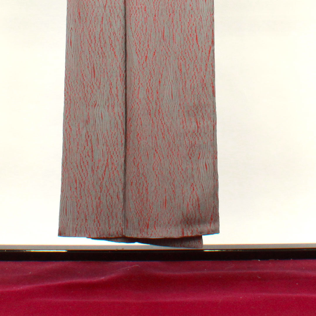 小紋 身丈147.5cm 裄丈61cm 袷  灰色 絞り 抽象模様  正絹 Sランク グレー系 1115003262122