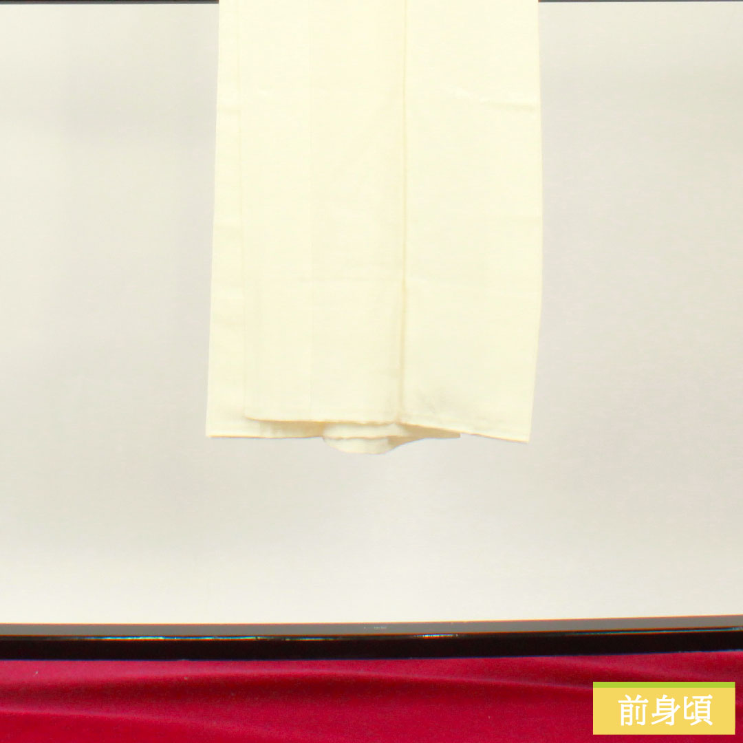 Nagajuban (long undergarment) made of pure silk, length 130cm, sleeve length 66cm, lined, dew grass, with basting thread, unused, S rank, white, 1129000672311