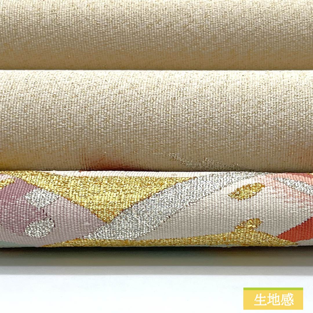 名古屋帯 正絹 Sランク 鳳凰 綴れ織 帯丈358cm ポイント柄 セミフォーマル 金系 1124009542321 松葉仕立て
