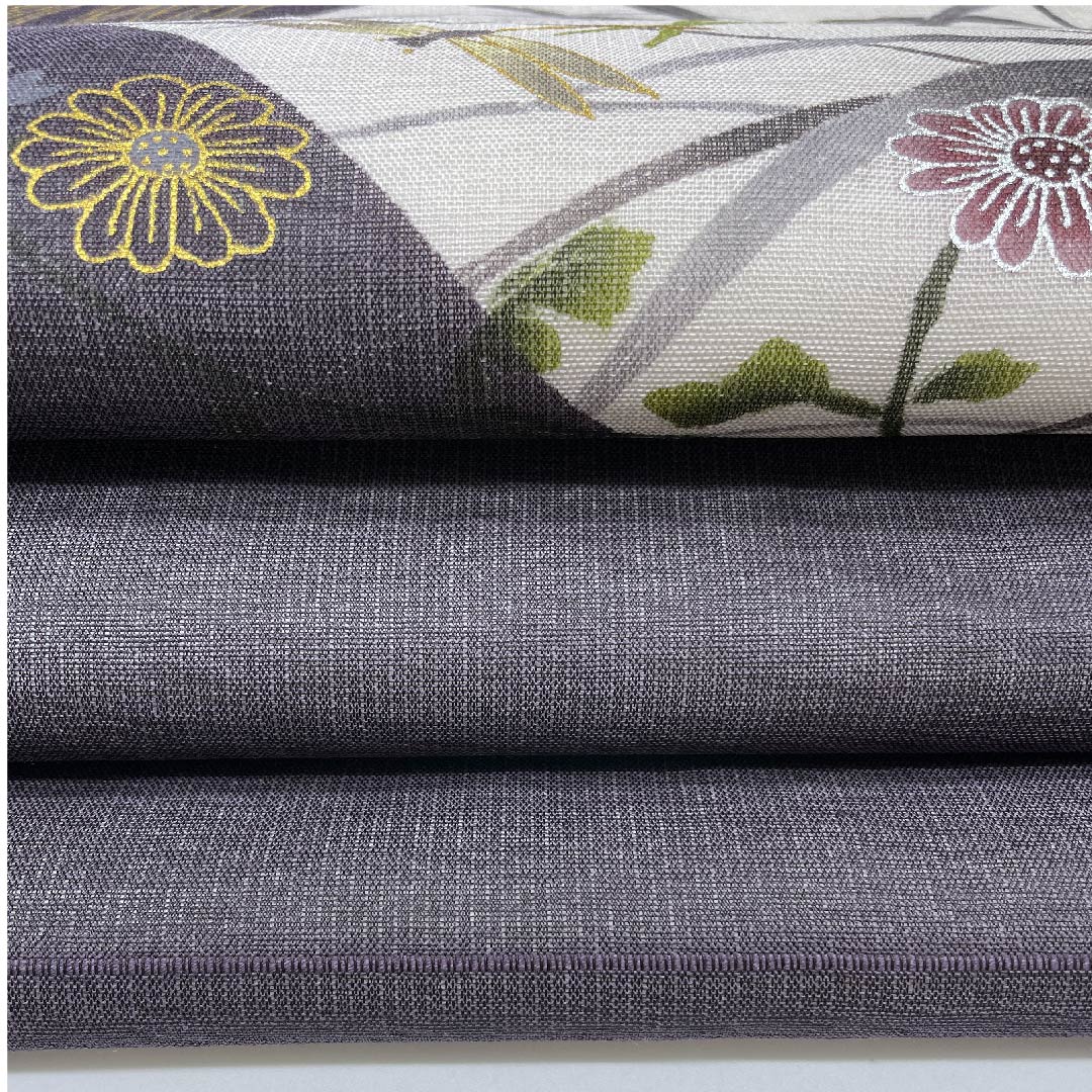 名古屋帯 藤煤竹色 夏帯 紗 とんぼ すすき 染帯  帯丈374.5cm 正絹 Sランク ポイント柄 セミフォーマル グレー系 1124004162322  名古屋仕立て