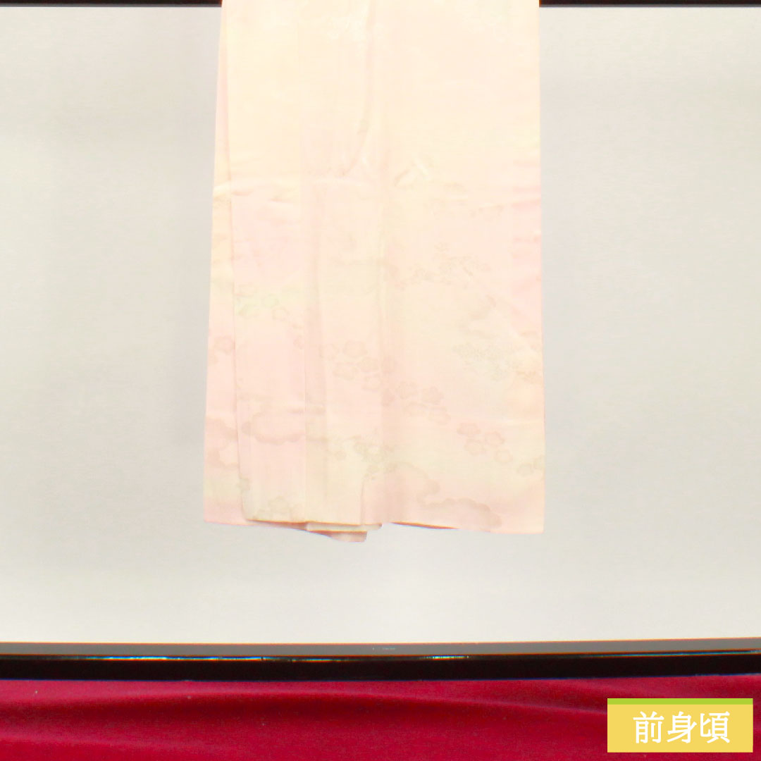 長襦袢 正絹 身丈140.5cm 裄丈69.5cm 単衣 曙色（あけぼのいろ） ボカシ染 吉祥文様 Aランク ピンク系 1129000683513