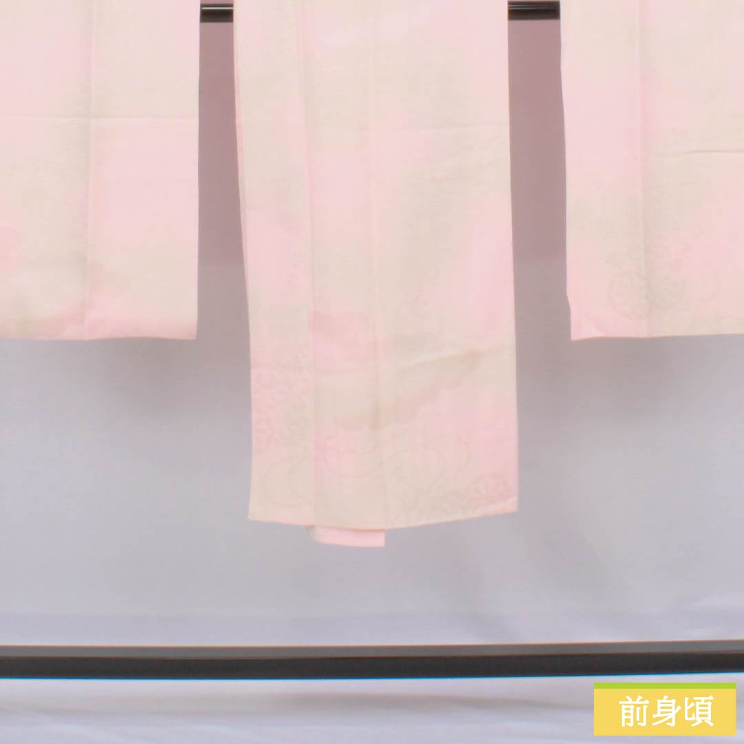 長襦袢 正絹 Aランク 身丈130.5cm 裄丈68cm 袷 曙色（あけぼのいろ） 吉祥文様 ボカシ染 ピンク系 1129000803313