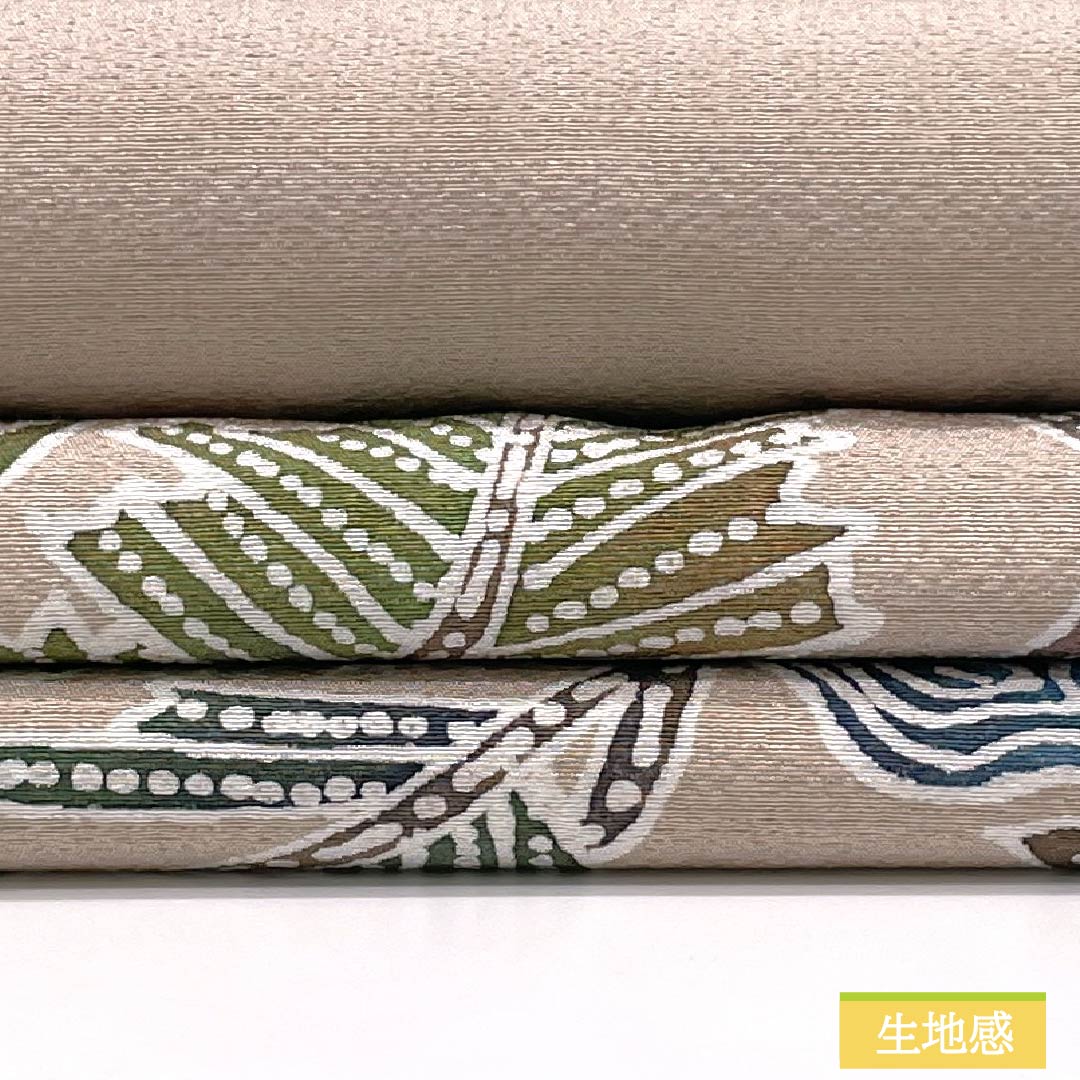 名古屋帯 正絹 Aランク 翁茶色（おきなちゃいろ） 型染 更紗文様 帯丈376cm ポイント柄 カジュアル ピンク系 1124010453313 開き仕立て