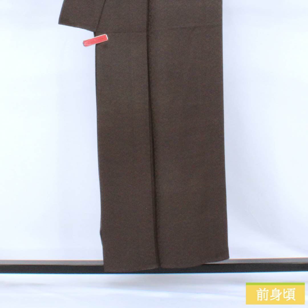 色無地 正絹 Aランク 身丈153cm 裄丈63cm 栗鼠色（くりねずみいろ） 音符 五線譜 楽譜 単衣 茶系 1114002623214