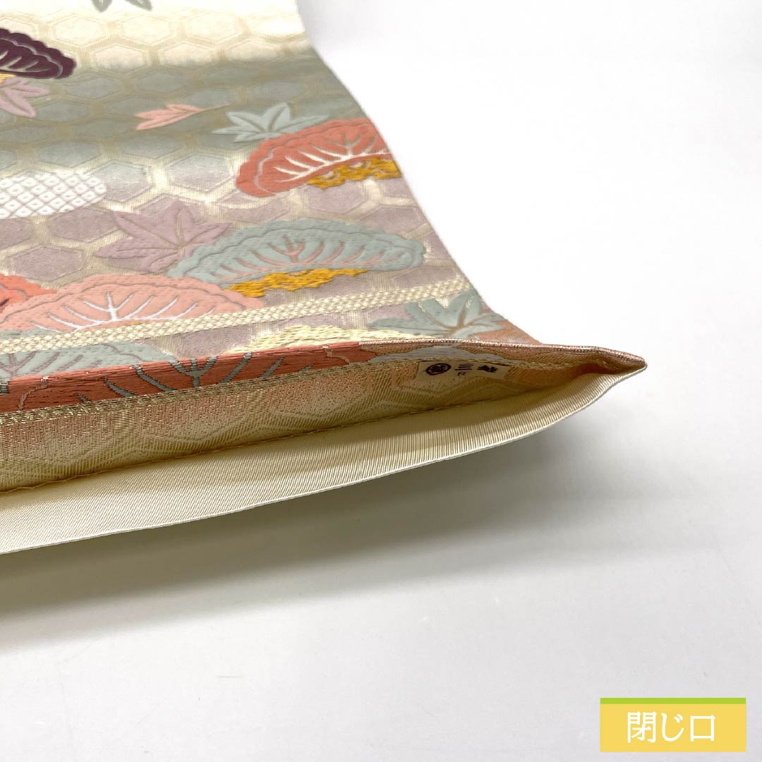 袋帯 正絹 留袖用 亀甲 松 紅葉 帯丈426cm Aランク 六通 フォーマル グラデーション系 1123014563399