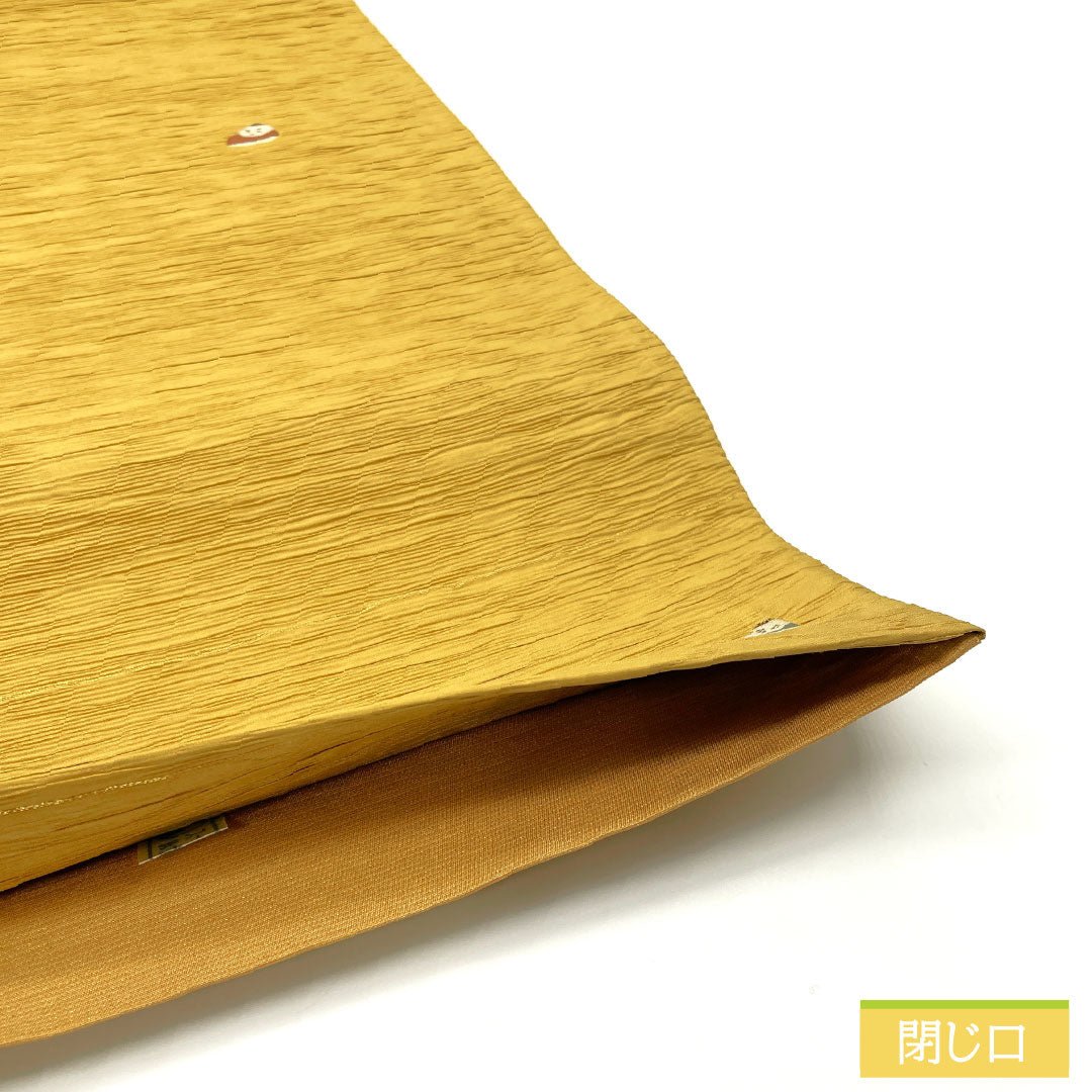 袋帯 正絹 Aランク 土布色（トウプースーいろ） 七転び八起き ダルマ 帯丈436cm ポイント柄 カジュアル 黄系 1123016113323
