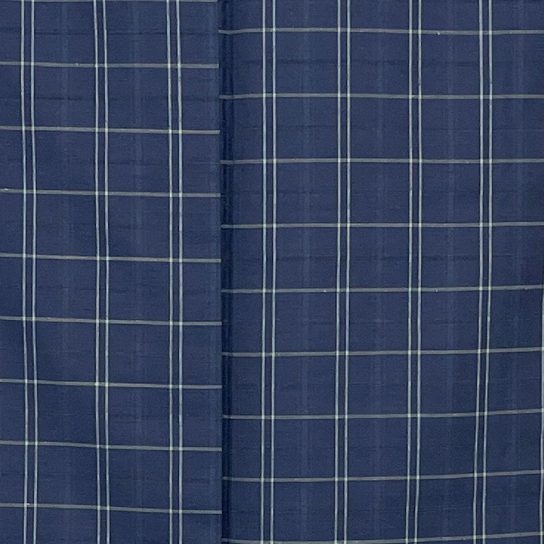 紬 身丈155cm 裄丈63.5cm 格子 正絹 Sランク 袷 紺系 1116001492318